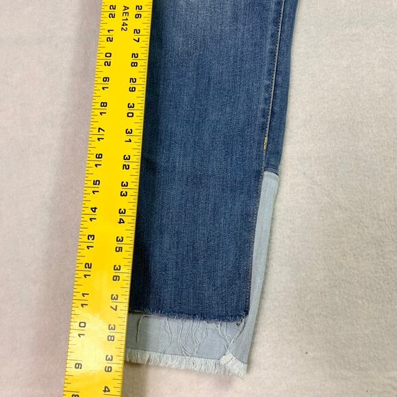 Pilcro and the Letterpress Jeans Womens 32 Blue Script Two Tone Step Raw Hem - Picture 5 of 12
